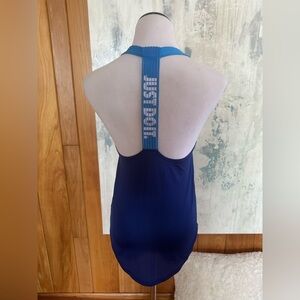 Nike Women's XS Blue Dri-Fit Tank Top! JUST DO IT on Back. Running. Active Wear.